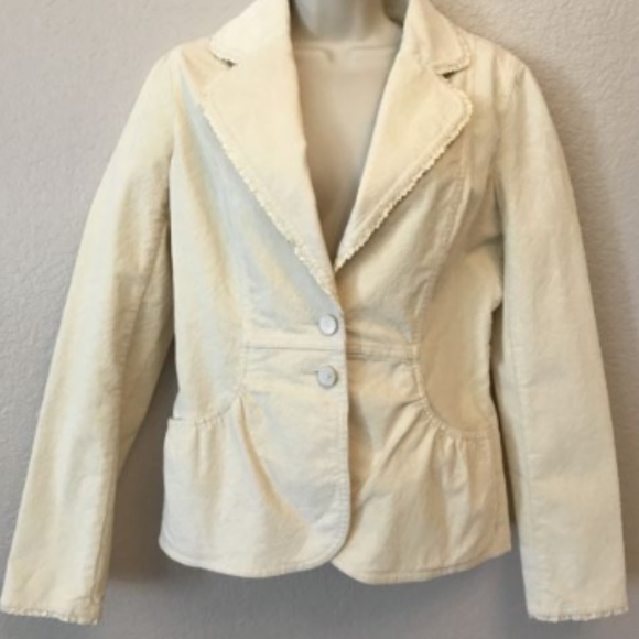 white house black market Jackets & Blazers - WHBM  Cropped Ruffle Lapel Blazer